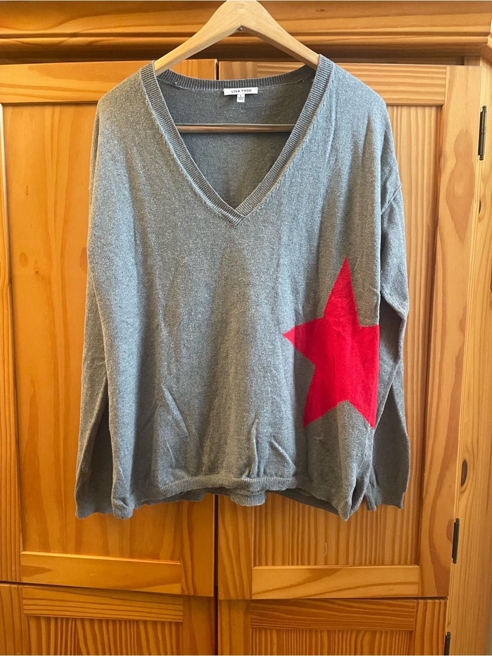 Lisa Todd Cotton Cashmere Heart Sweater - Size Large